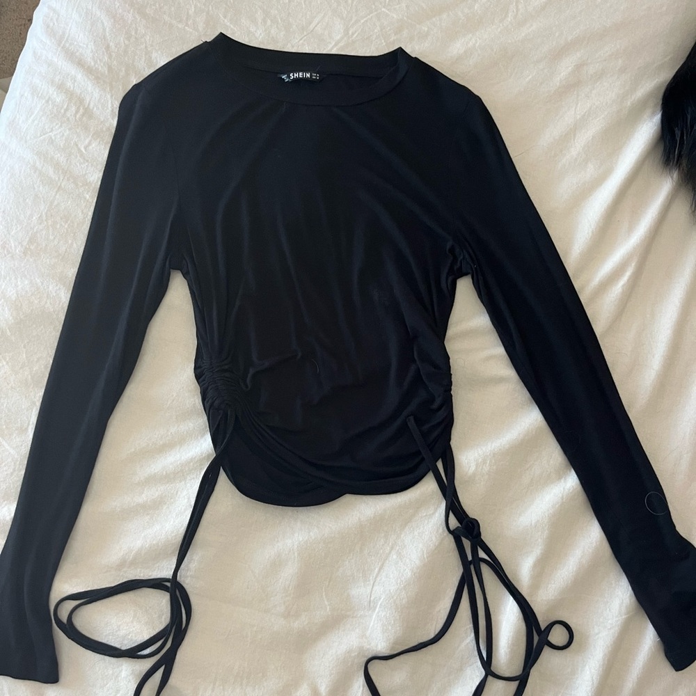 SHEIN Womens Black Long Sleeve with ties